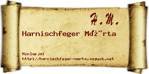 Harnischfeger Márta névjegykártya